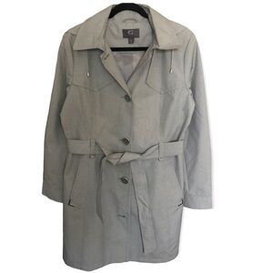 Gallery trench coat single breasted hood jacket
